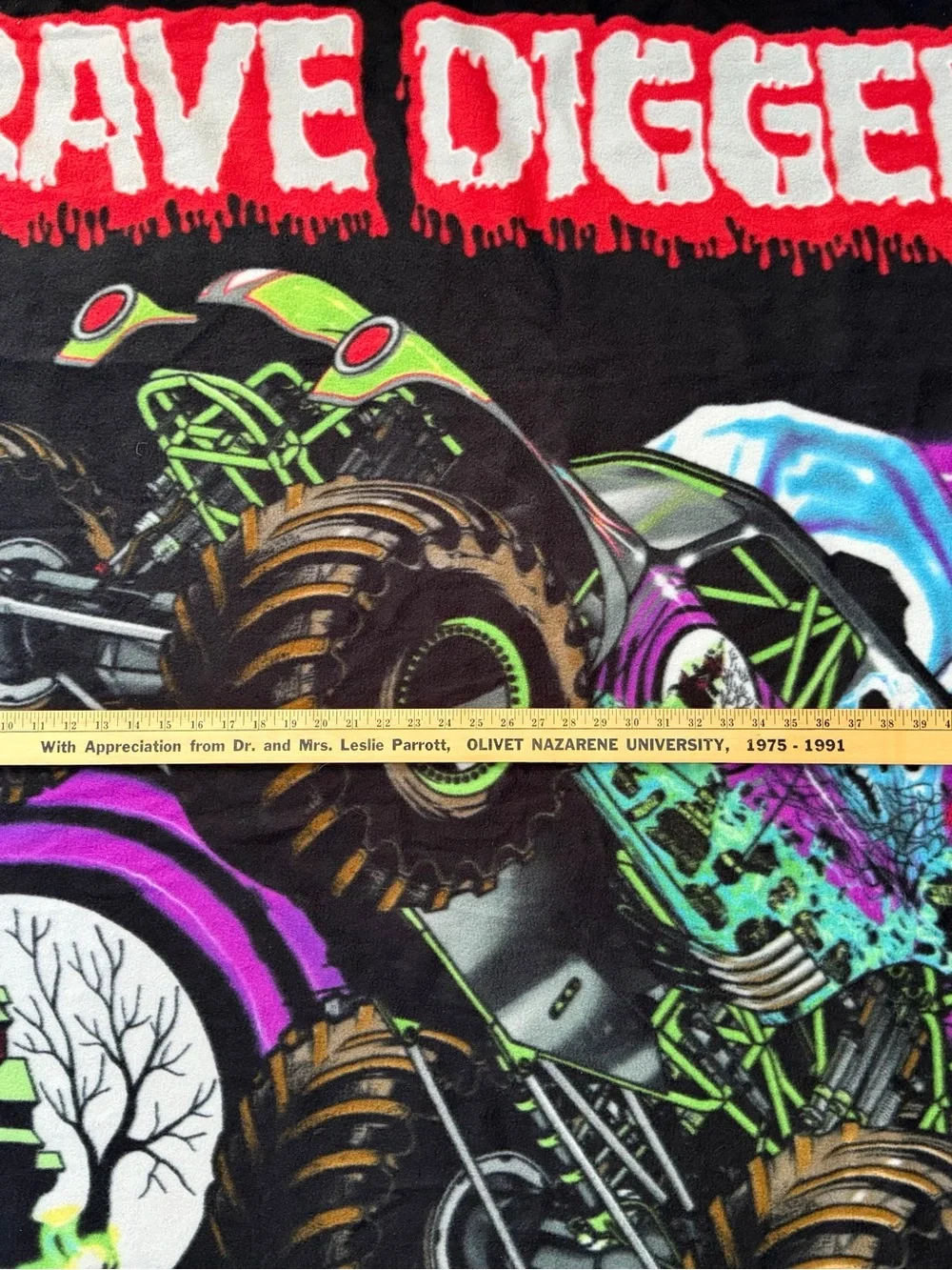 2006 Monster  Jam Grave Digger  Multicolor Monster Truck  Fleece Blanket